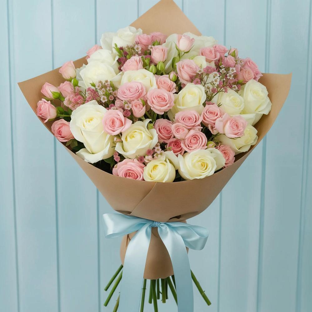 Букет цветов из: Розы в Рождественском