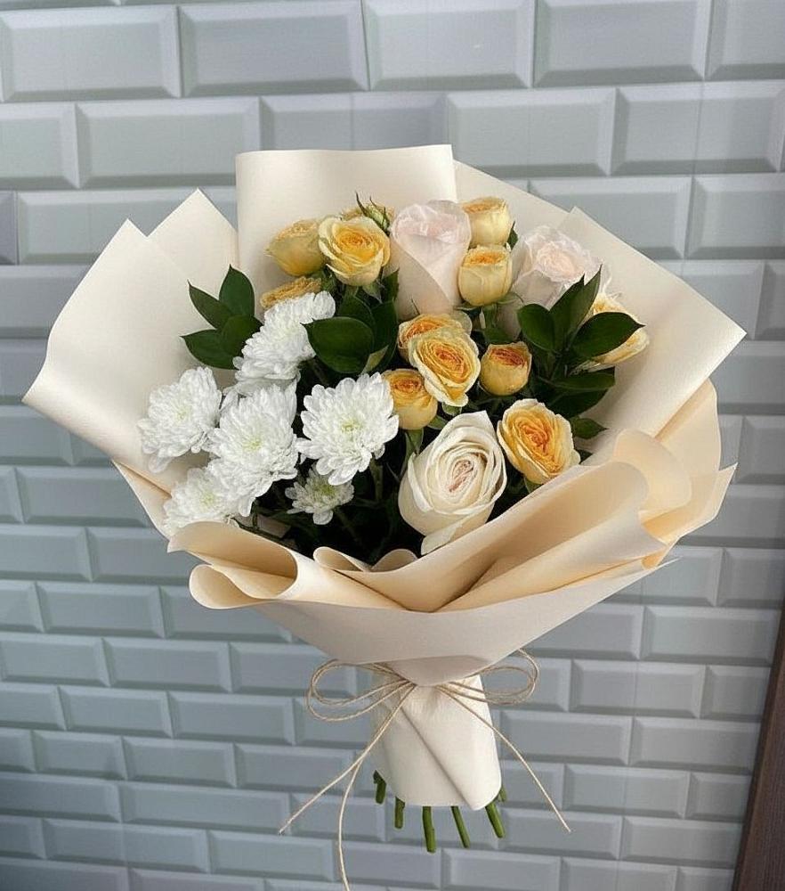 Букет цветов из: Розы и Хризантемы в Рождественском