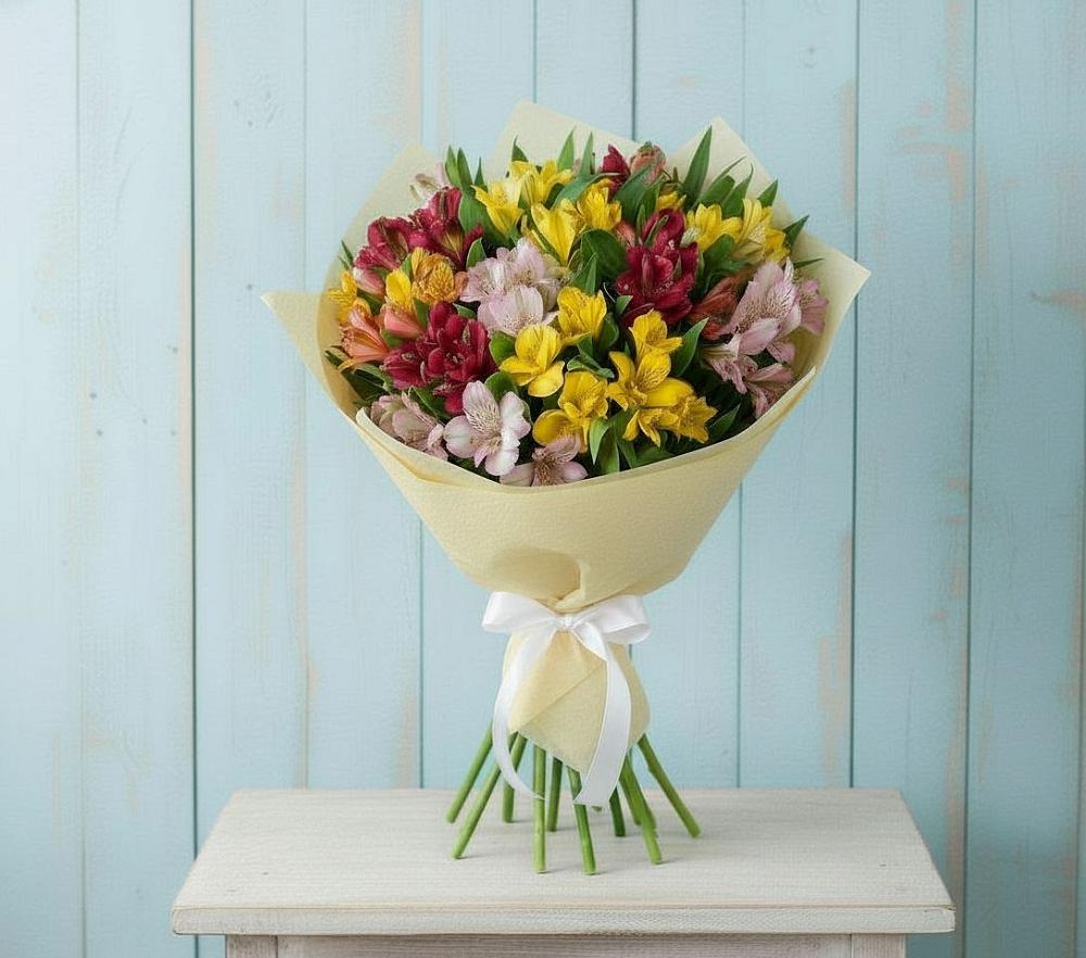 Букет цветов из: Альстромерии в Рождественском