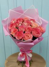 Букет 15 Розовых роз Равель #REPLACE_PRED# Рождественском