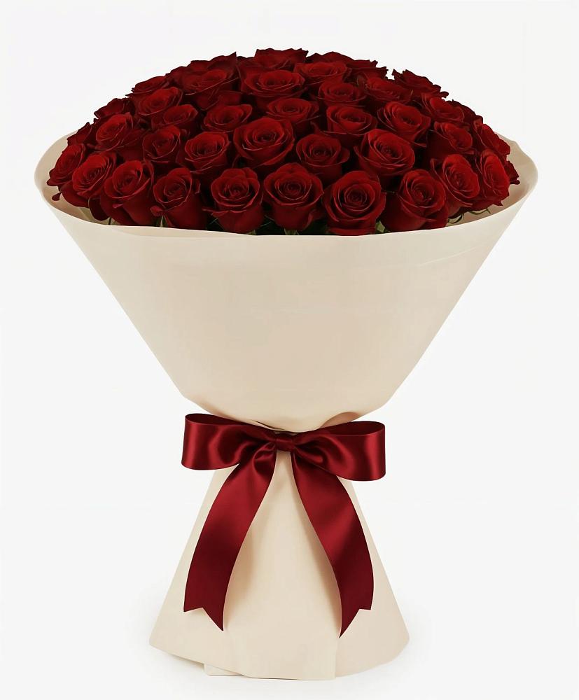 Букет 101 Бордовая роза Блэк Бакарра в Рождественском