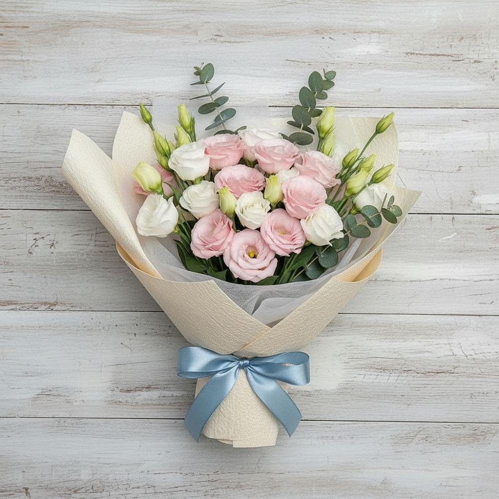 Букет цветов из: Лизиантусы в Рождественском